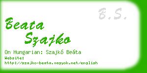 beata szajko business card